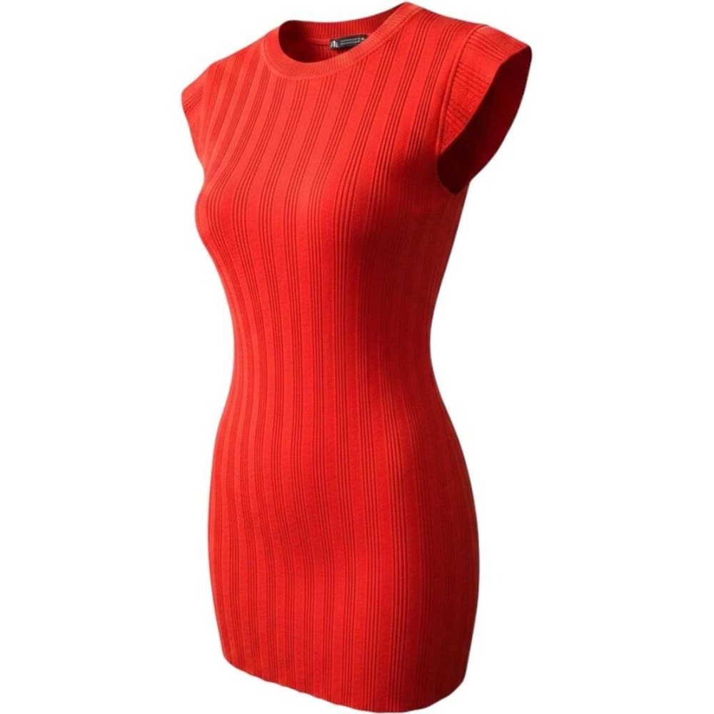 Zara red ribbed bodycon dress NWT  Size XL